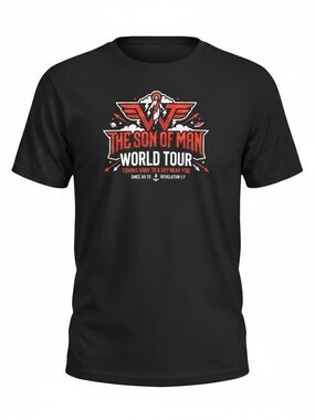 The Son of Man World Tour Black Graphic Tee, Size Unisex Large